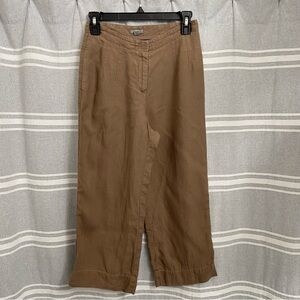 J. JILL / Brown Wide Leg Linen Pants Size 2P